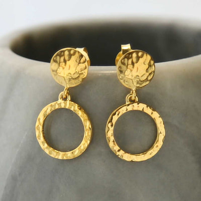 MS1231G GOLD PLATED SILVER DOOR KNOCKER EARRINGS 2