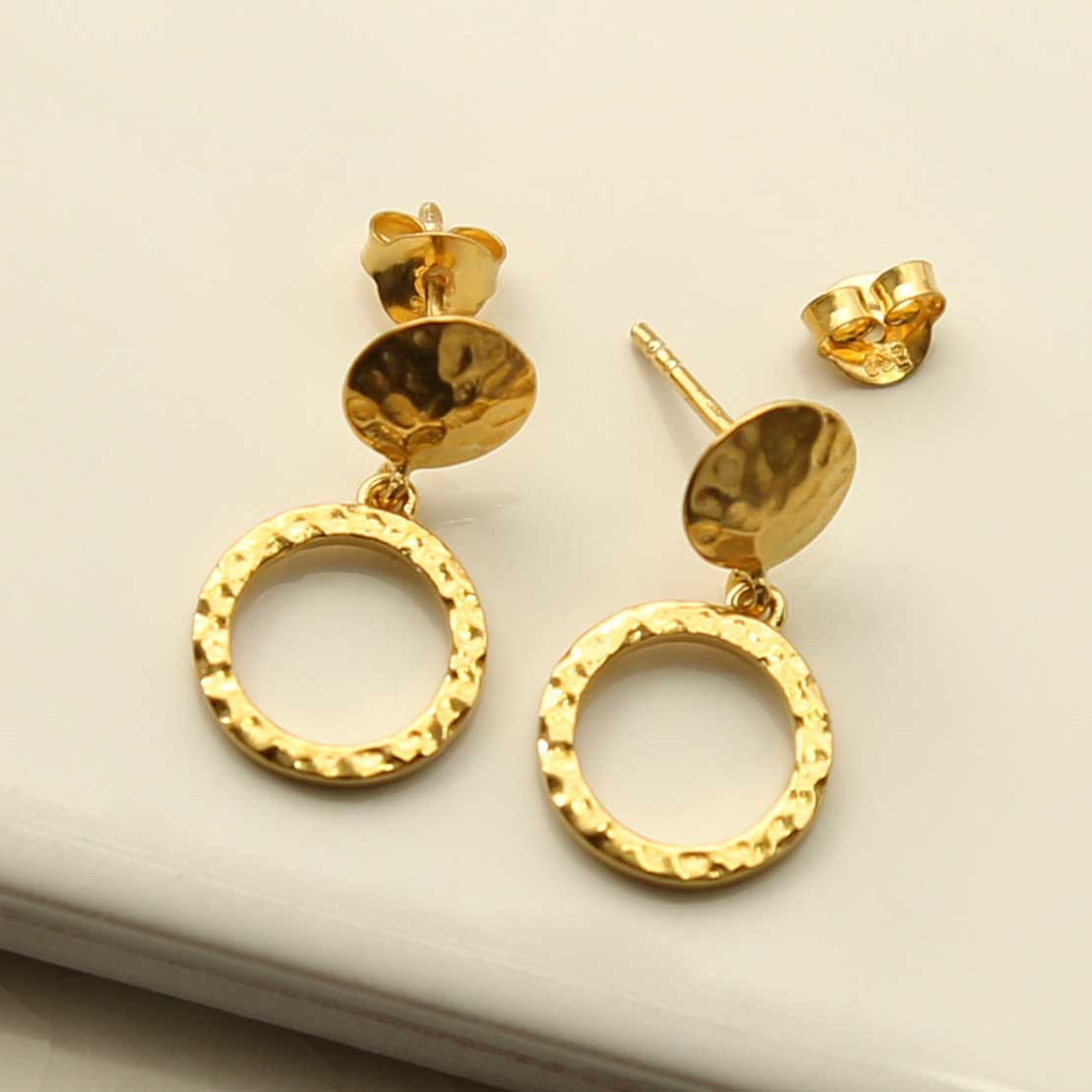 Gold Plated Silver Door Knocker Earrings