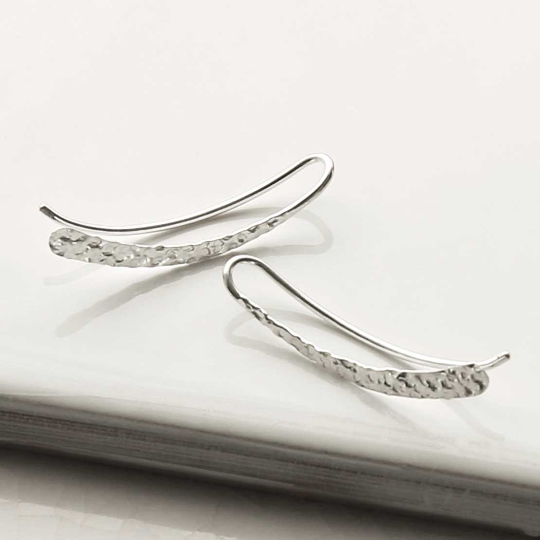 Sterling Silver Brush Stroke Earrings