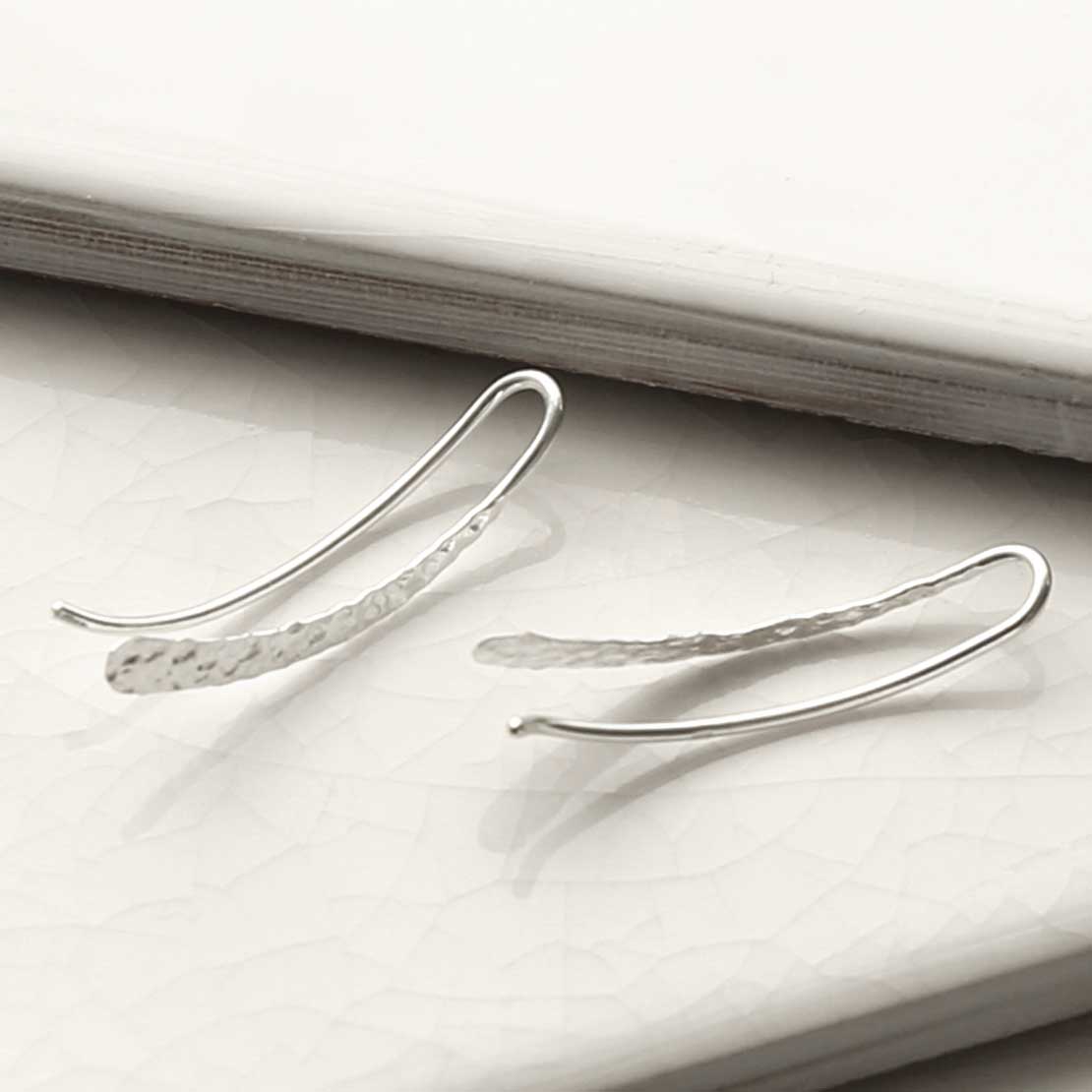 Sterling Silver Brush Stroke Earrings