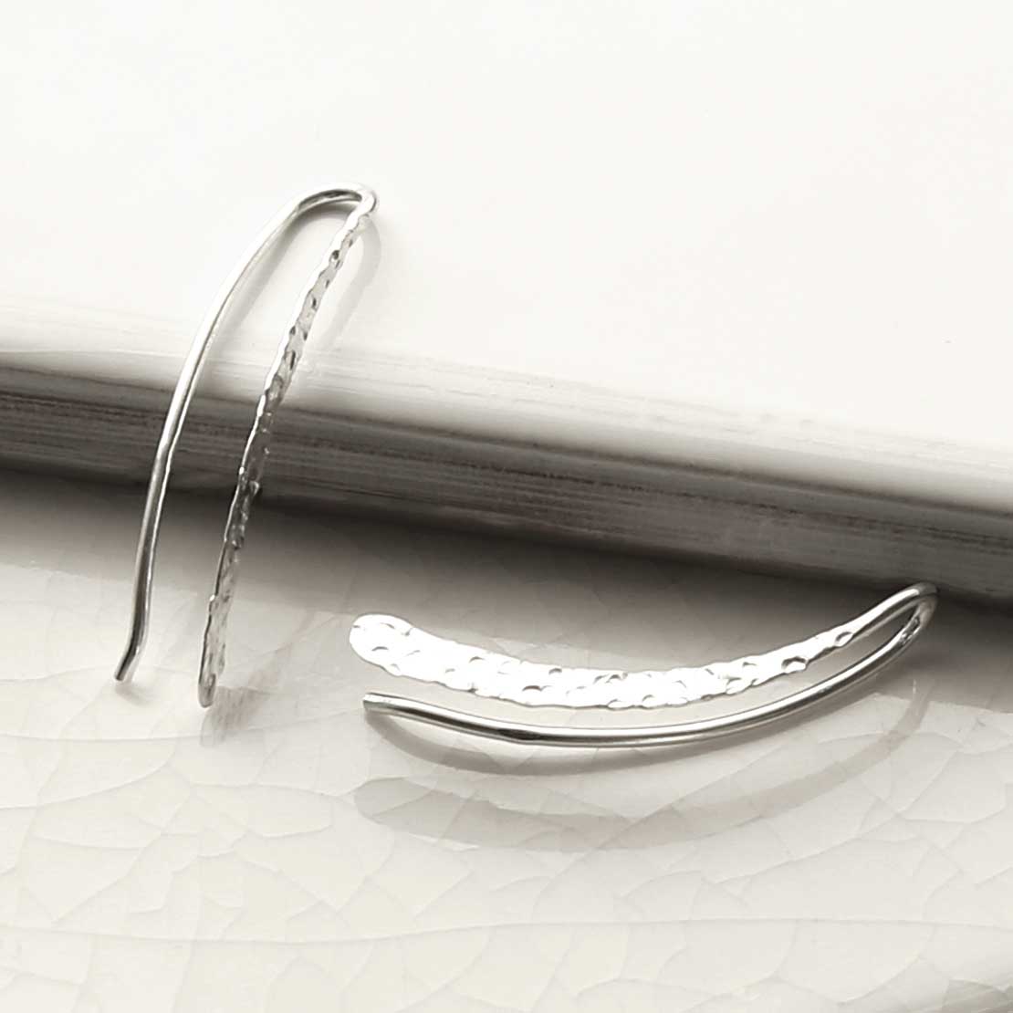 Sterling Silver Brush Stroke Earrings