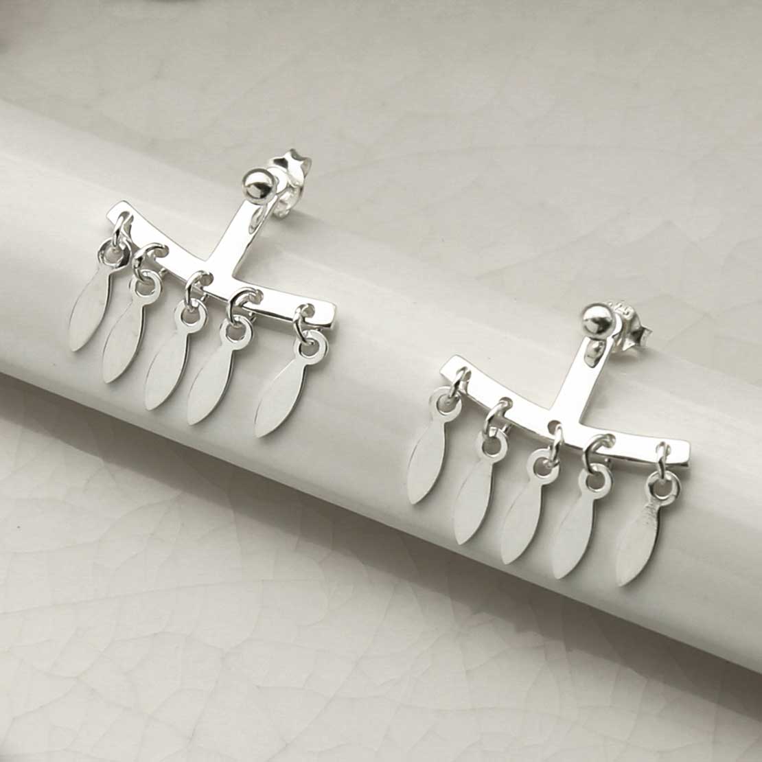 Sterling Silver Two Way Chandelier Studs
