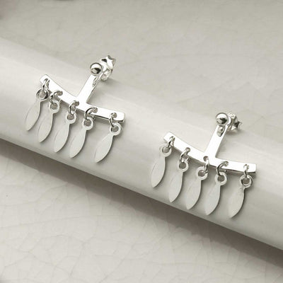 MS1238 STERLING SILVER TWO WAY CHANDELIER STUD EARRINGS 5