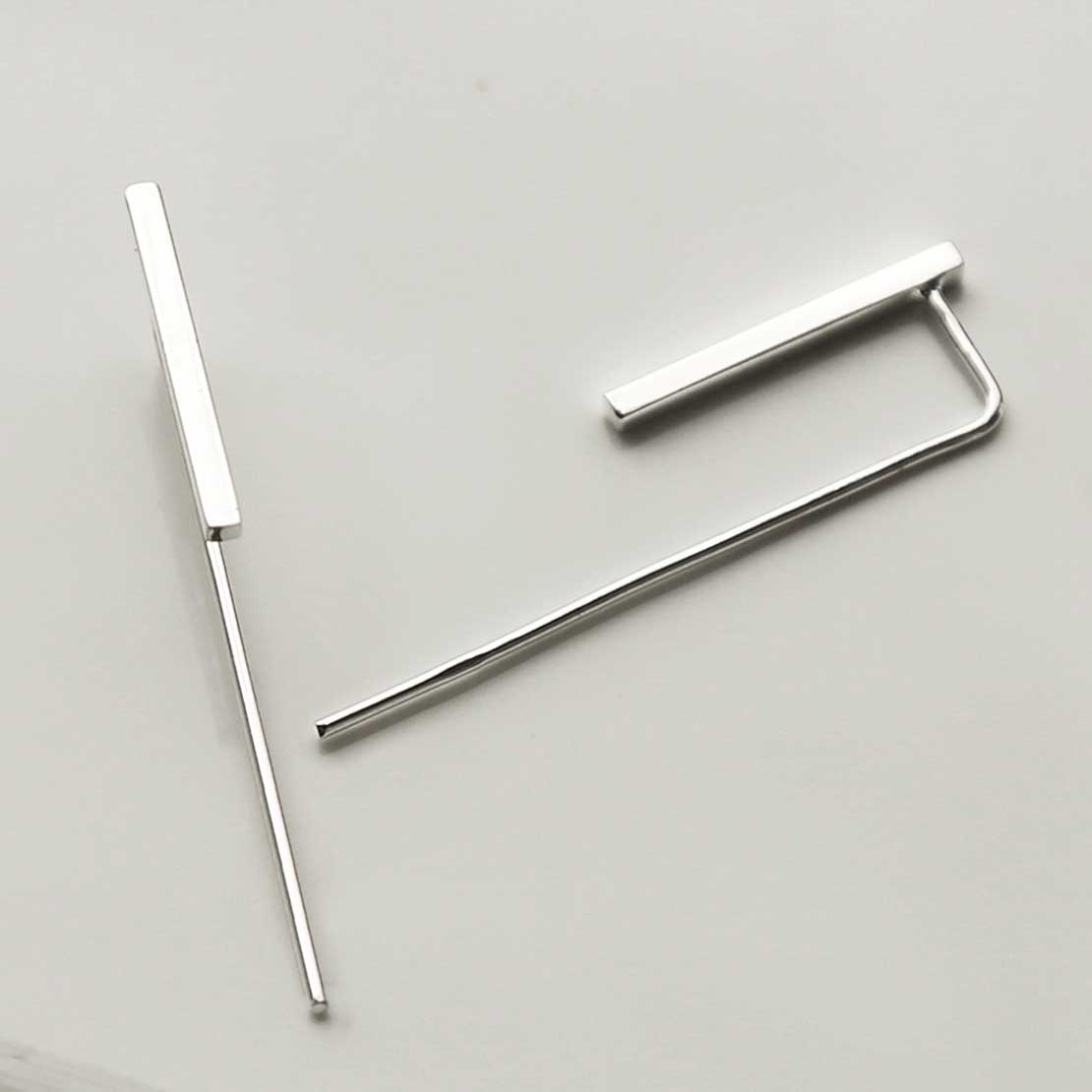 Sterling Silver Tiny Bar Threader Earrings