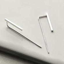 MS1240 STERLING SILVER TINY BAR THREADER EARRINGS 3