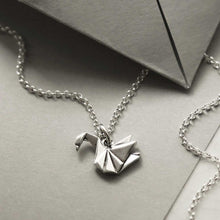 MZA042 STERLING SILVER POLISHED ORIGAMI SWAN NECKLACE 4