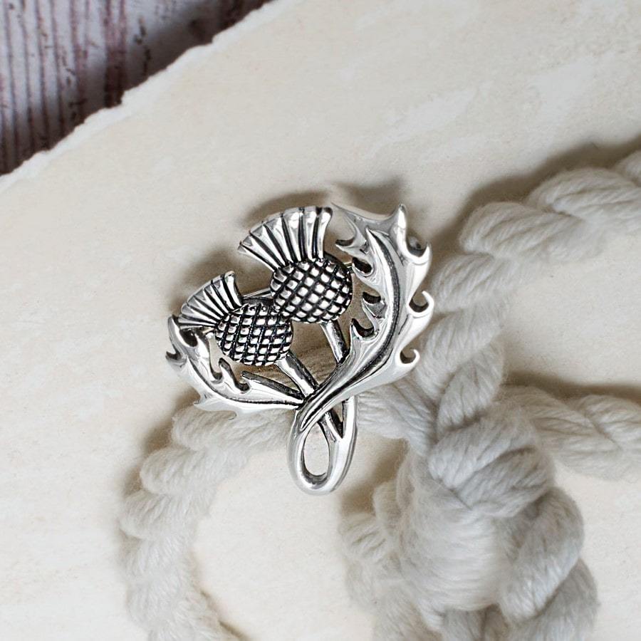 Sterling Silver Thistle Brooch