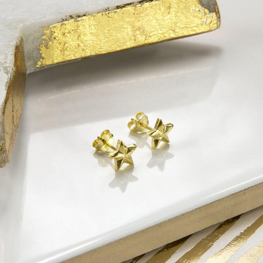 MB162G GOLDPLATEDSTERLINGSILVERSTARSTUDEARRINGS 001