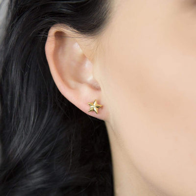 MB162G GOLDPLATEDSTERLINGSILVERSTARSTUDEARRINGS 003
