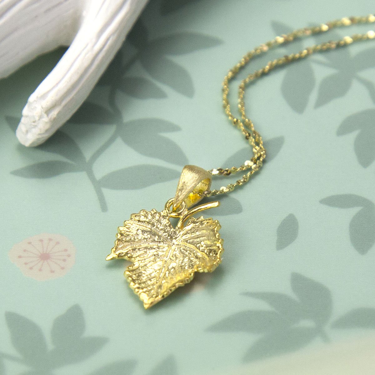 Gold Plated Sterling Silver Ivy Leaf Stud Earrings