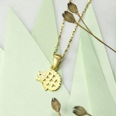 MB151PG GOLDPLATEDSTERLINGSILVERHEDGEHOGNECKLACE 003