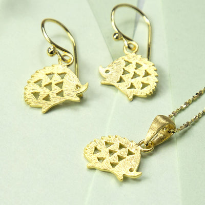 MB151PG GOLDPLATEDSTERLINGSILVERHEDGEHOGNECKLACE 001