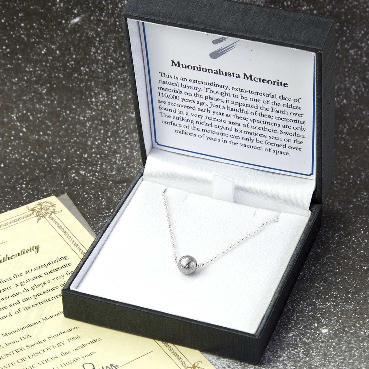 Sterling Silver Meteorite Sphere Necklace