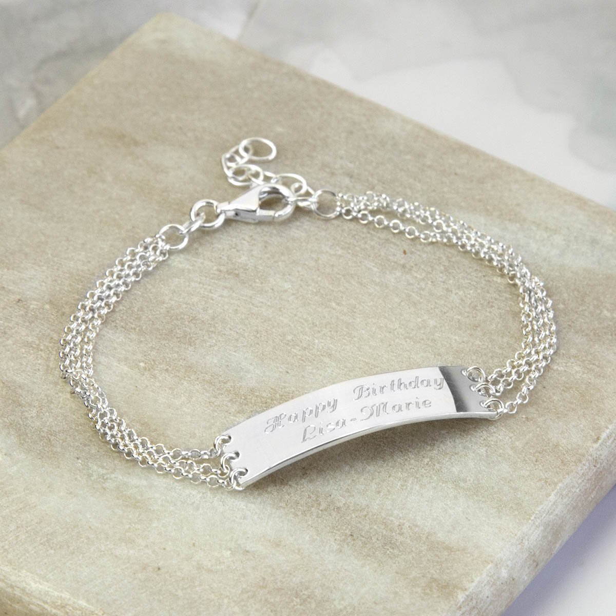 Engravable Sterling Silver Chain Bracelet