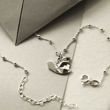 MZA027S STERLING SILVER POLISHED ORIGAMI SQUIRREL NECKLACE 3