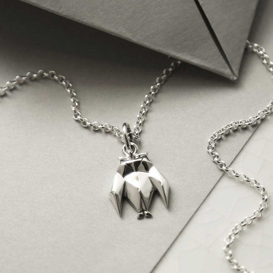 MZA043 STERLING SILVER POLISHED ORIGAMI OWL NECKLACE 1