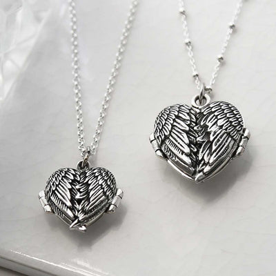 MC157S STERLING SILVER LOVE WING LOCKET NECKLACE 4
