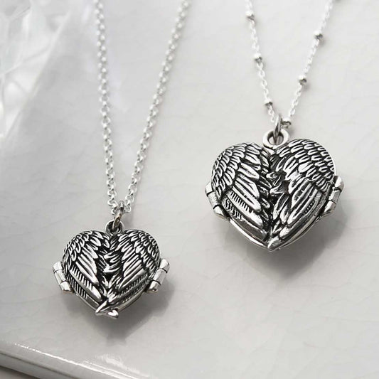 MC157S STERLING SILVER LOVE WING LOCKET NECKLACE 4