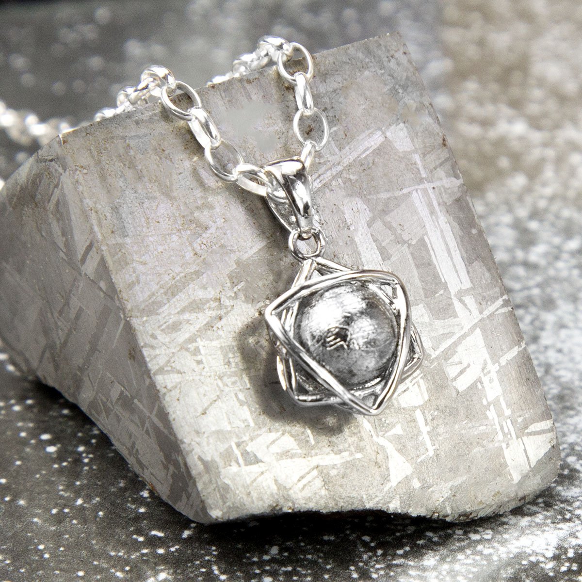 Meteorite Orb and Star Necklace
