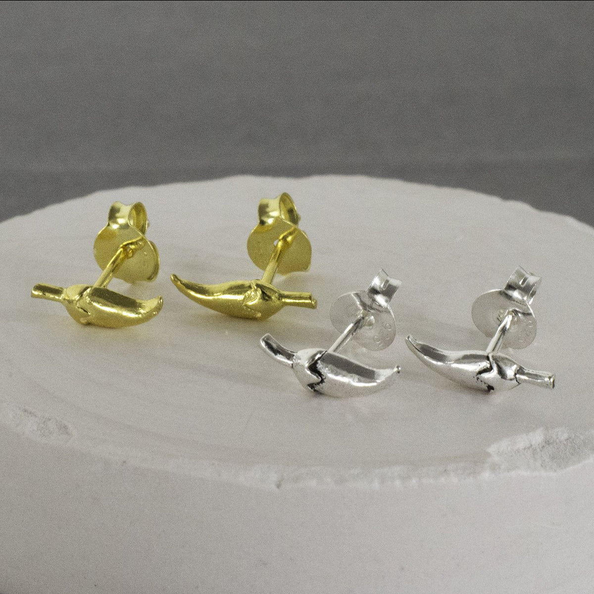 Sterling Silver and Gold Chilli Stud Earring Pack