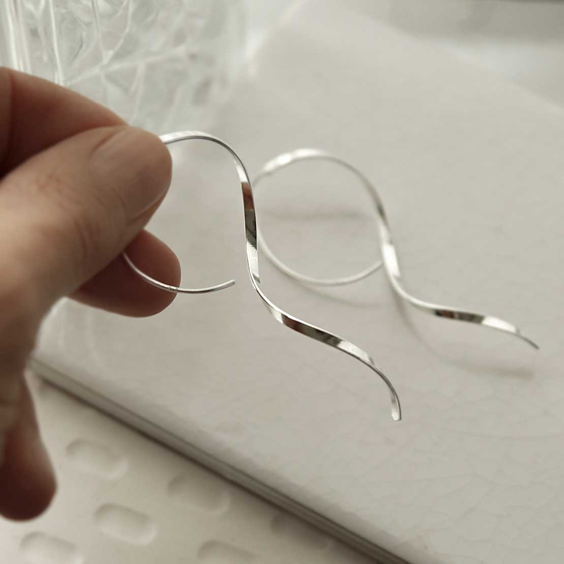 Sterling Silver Helix Threader Earrings