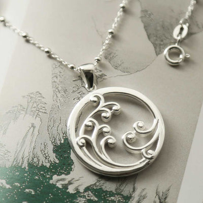 MD362 STERLING SILVER LARGE WILD WAVES NECKLACE 5