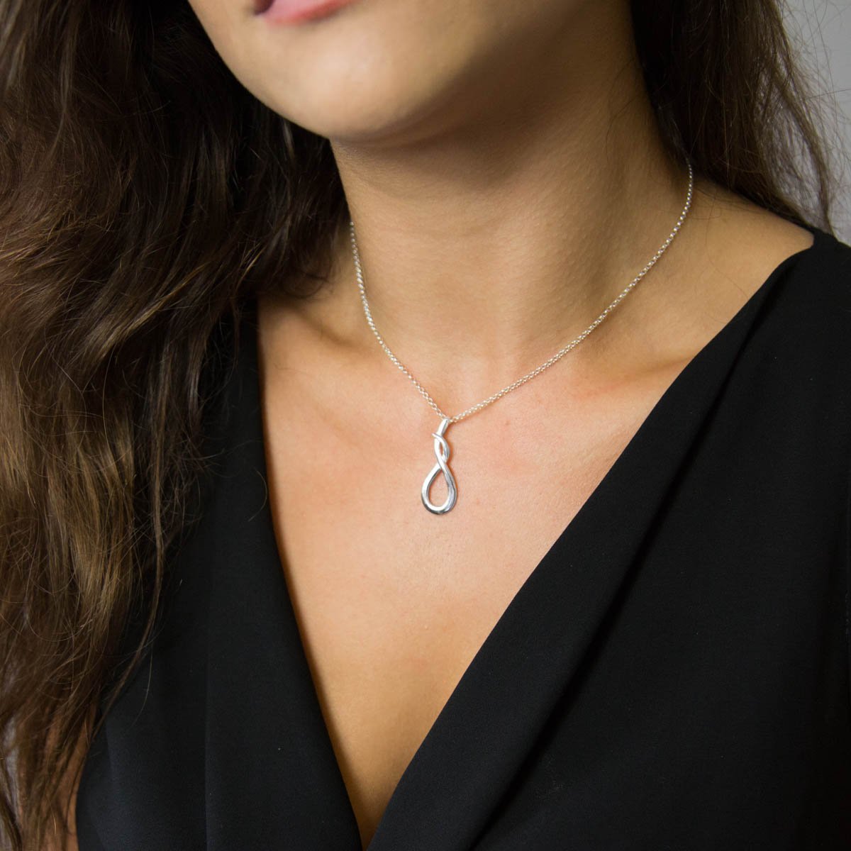 Sterling Silver Simple Loop Necklace
