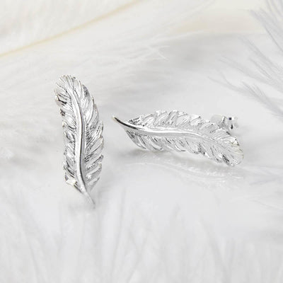MB144 STERLINGSILVERFEATHERSTUDEARRINGS 001