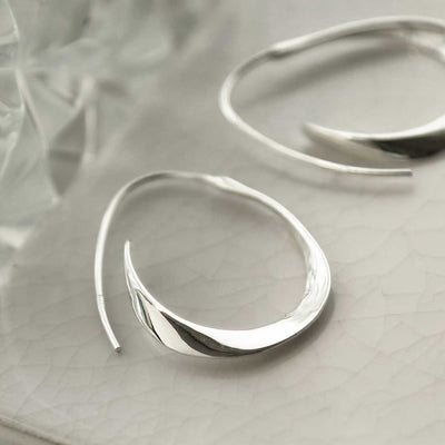 MD364 STERLING SILVER BOLD LOOP HOOPS 1