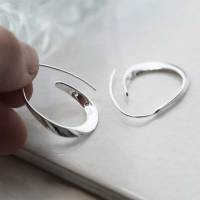 MD364 STERLING SILVER BOLD LOOP HOOPS 5