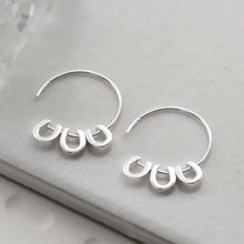 MD365 STERLING SILVER LUCKY HORSESHOE HOOPS 2