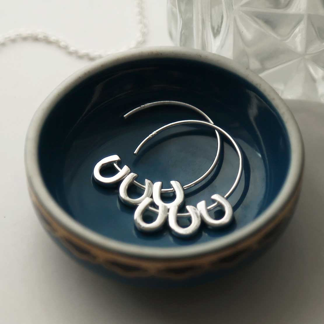 Sterling Silver Lucky Horseshoe Hoops