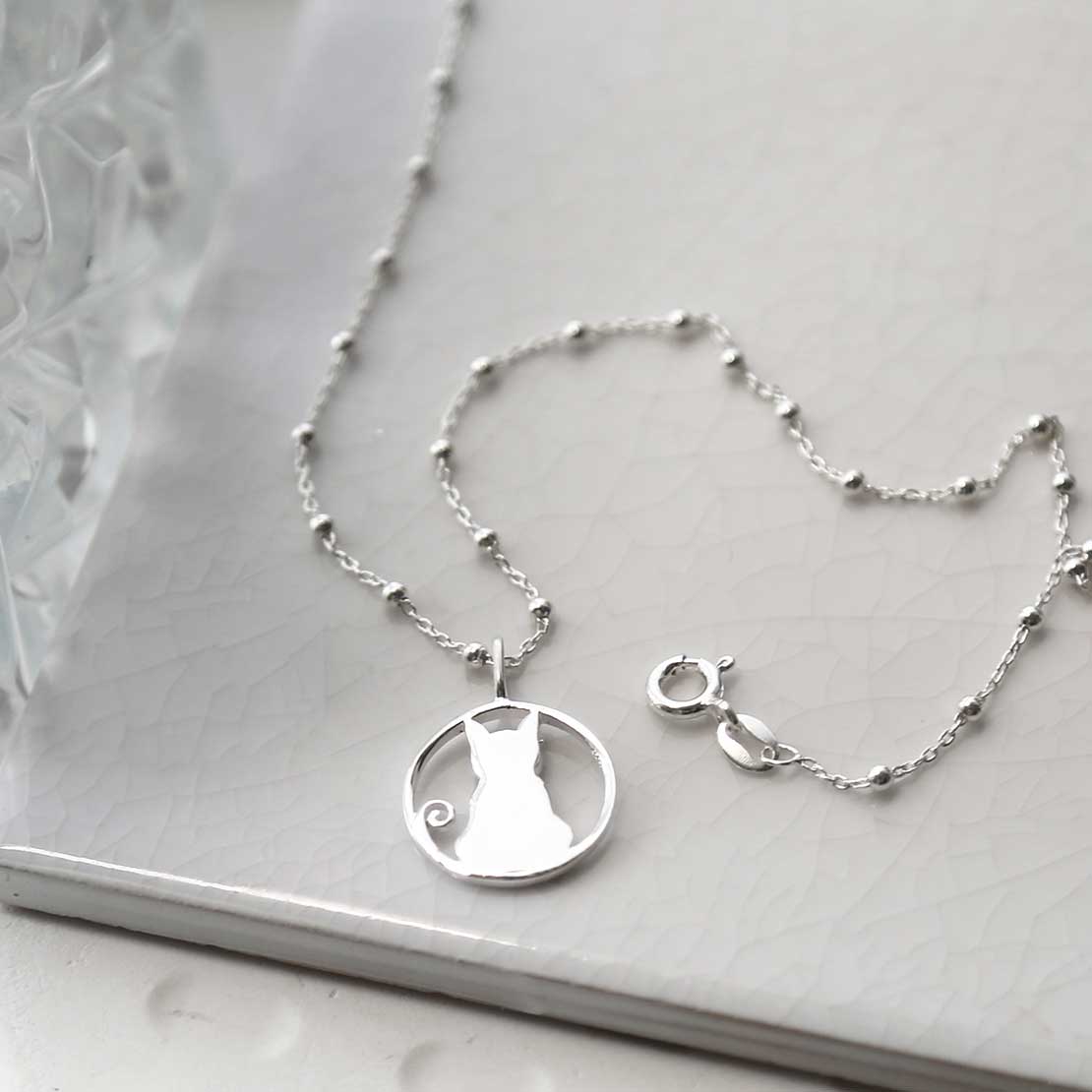 Sterling Silver Cat Necklace