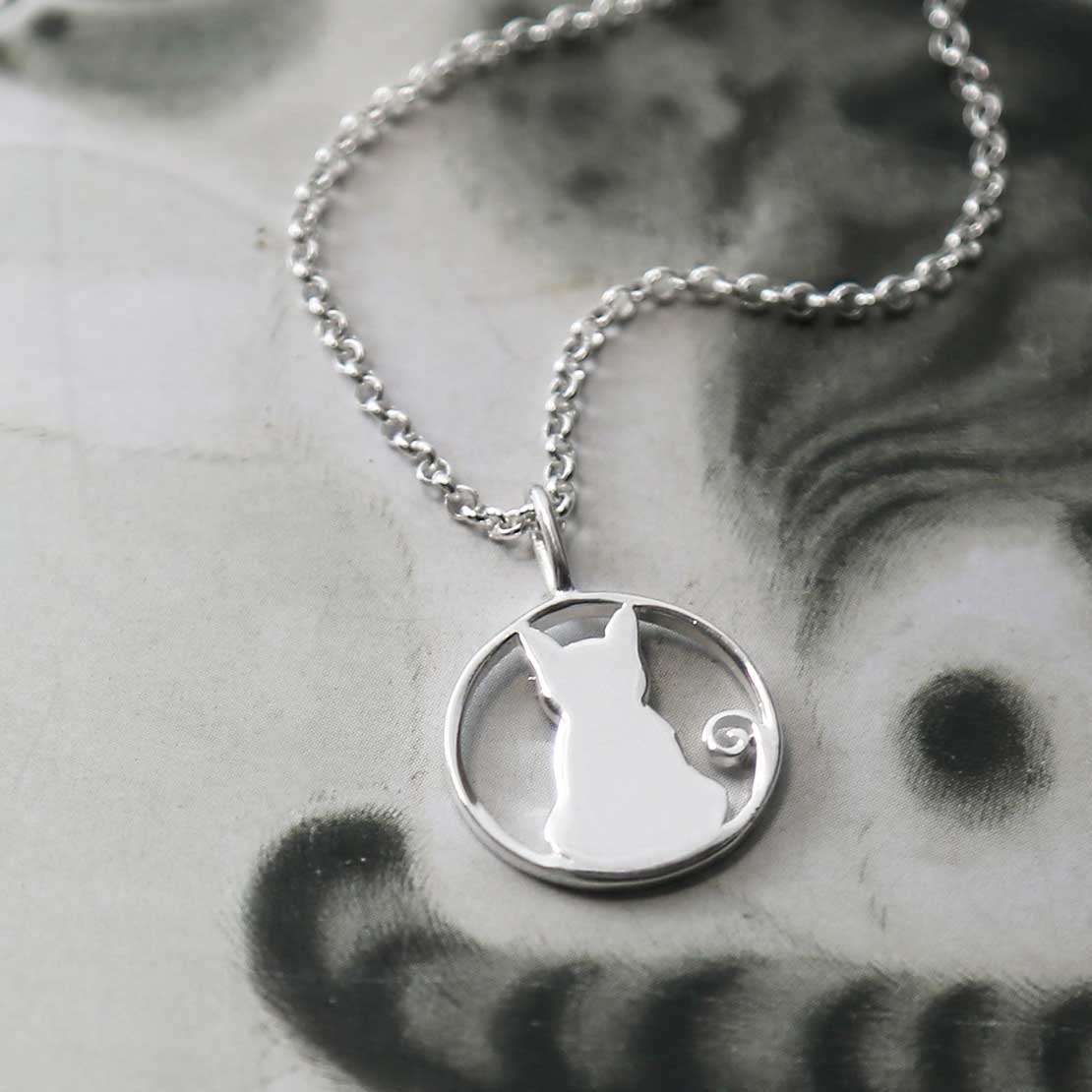 Sterling Silver Cat Necklace