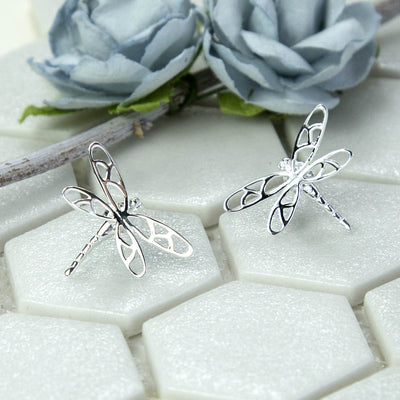 MB143 STERLINGSILVERDRAGONFLYSTUDEARRINGS 001