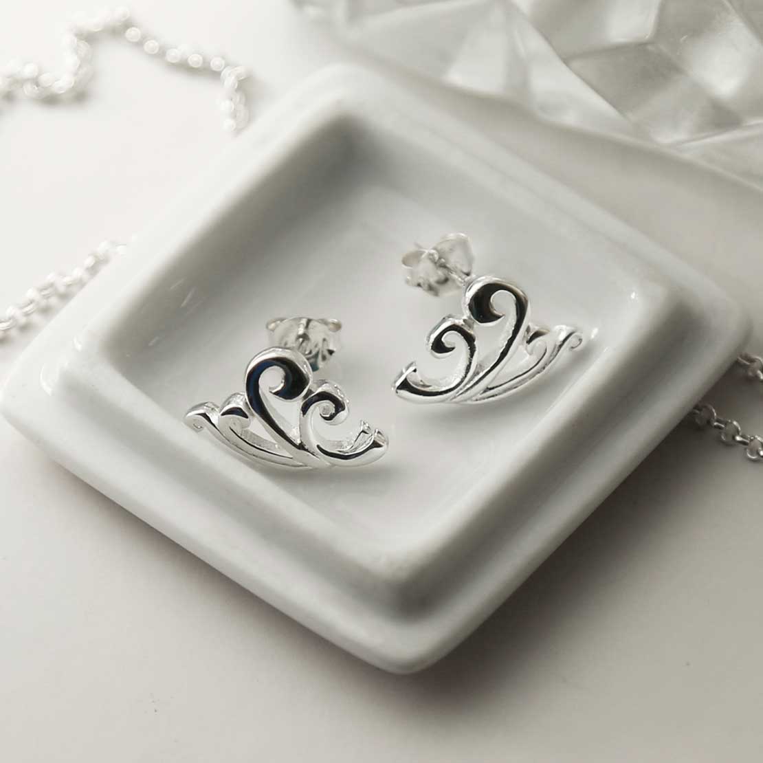 Sterling Silver Fleur De Lis Studs