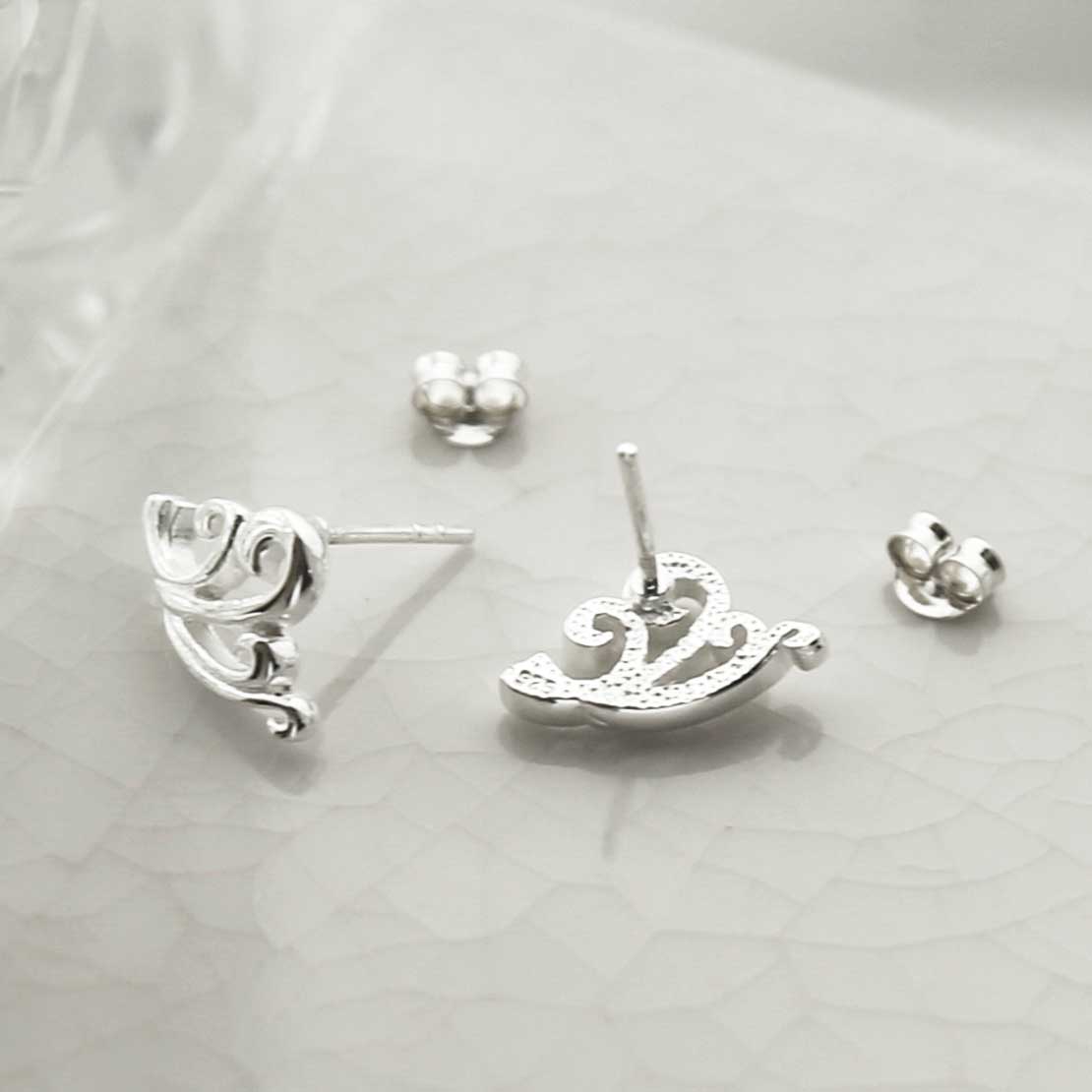 Sterling Silver Fleur De Lis Studs