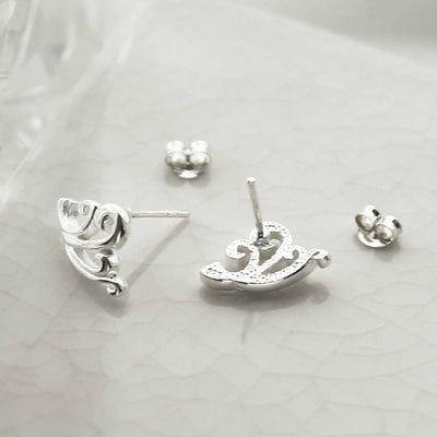 MD369 STERLING SILVER FLEUR DE LIS STUDS 2