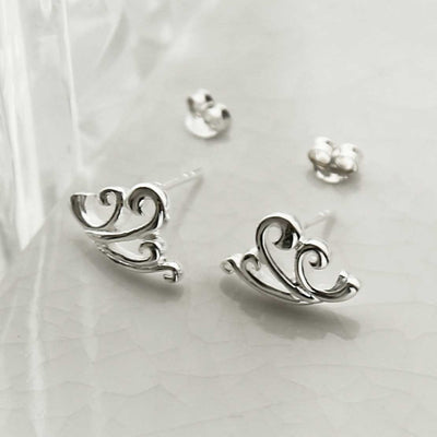 MD369 STERLING SILVER FLEUR DE LIS STUDS 3