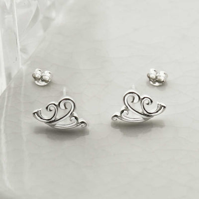 MD369 STERLING SILVER FLEUR DE LIS STUDS 4