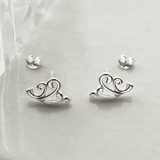 MD369 STERLING SILVER FLEUR DE LIS STUDS 4