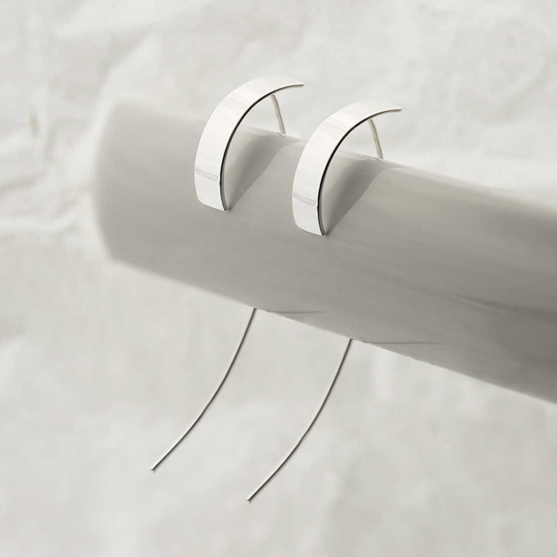 Sterling Silver Shield Threader Earrings