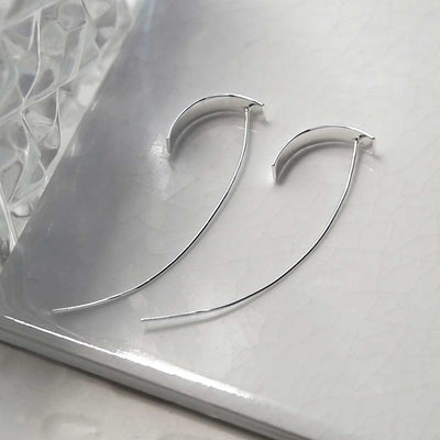MD370 STERLING SILVER SHIELD THREADER EARRINGS 3