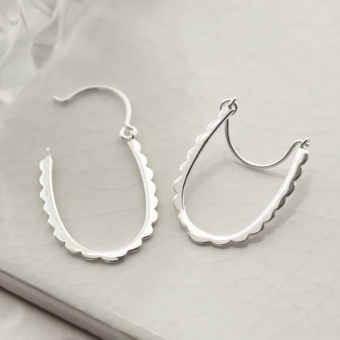 Sterling Silver Shark Bite Hoops
