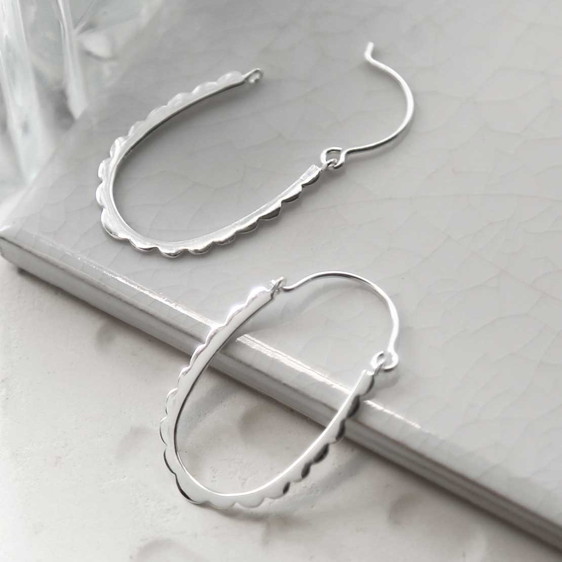 Sterling Silver Shark Bite Hoops