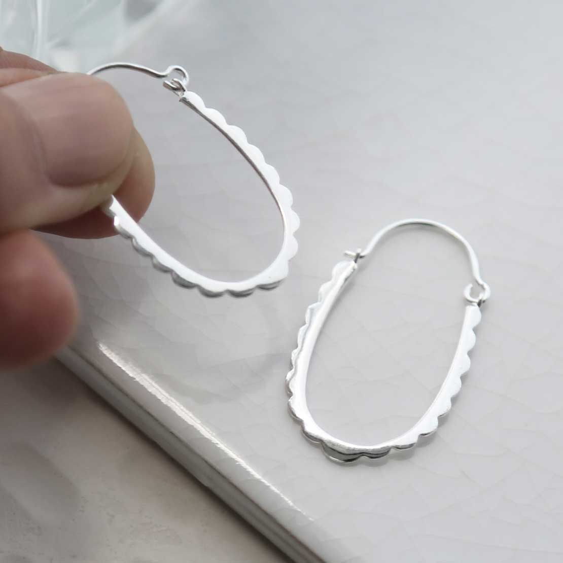 Sterling Silver Shark Bite Hoops