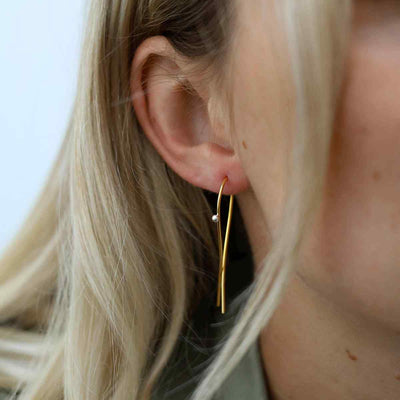MS1223G GOLD PLATED SILVER BELUGA HOOPS MODEL