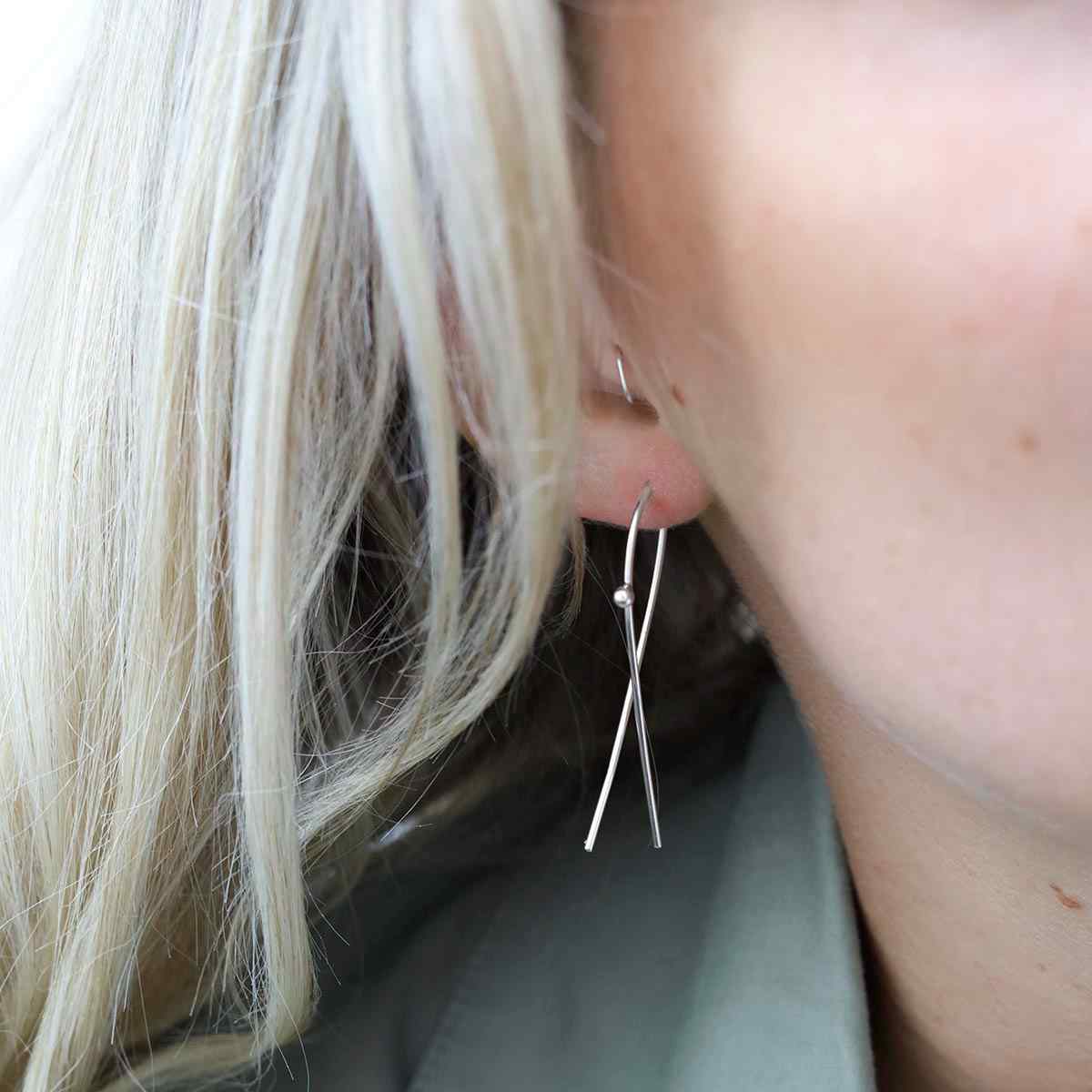 Sterling Silver Beluga Hoops