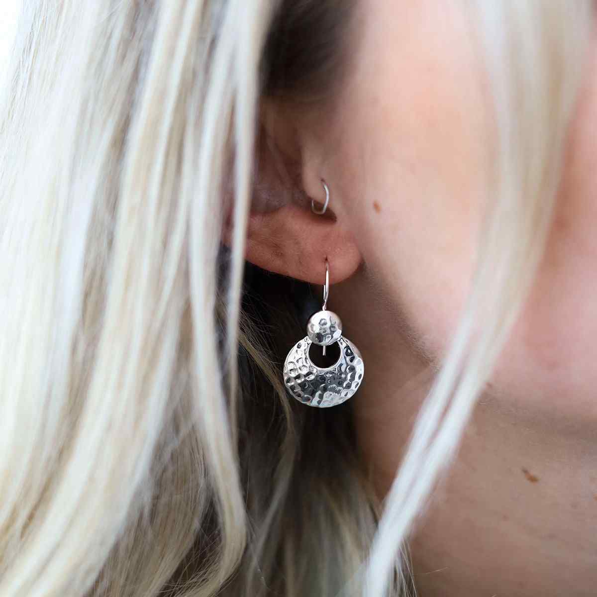 Sterling Silver Eclipse Earrings