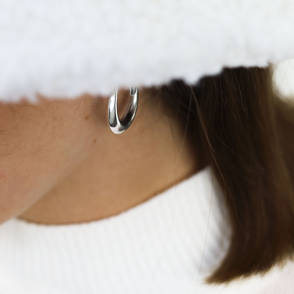 Sterling Silver Bold Hoop Stud Earrings